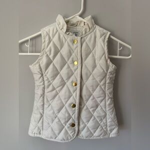 White puffer vest with frill collar, 3T